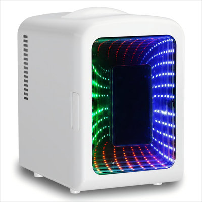 Illuminated  Mini Fridge - 4L/6-Can Portable Cooler, Perfect For Skincare, Drinks & Gaming, Ac/Dc, Pristine White. | Fridge.com