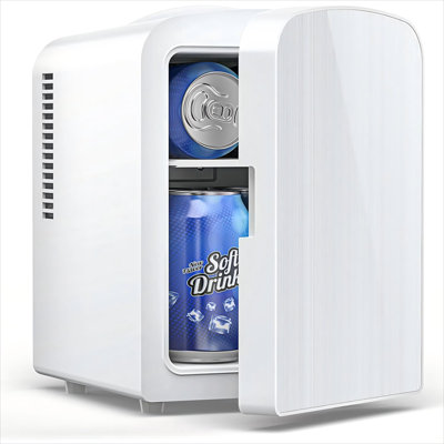 Compact Portable Mini Fridge  4L/6-Can Capacity, Stainless Steel Design, 12V Ac/Dc Power, Ideal For Skincare & Makeup. | Fridge.com