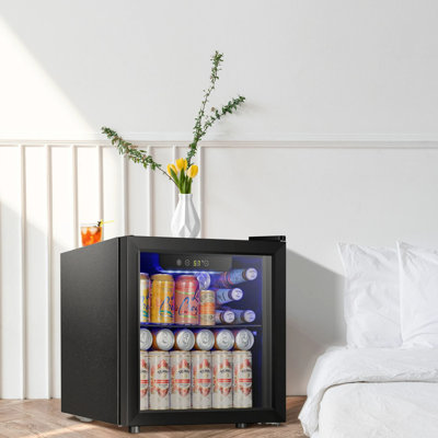 55-Can Beverage Refrigerator & Cooler With Double Glass Door, Touch Control Buttons, For Home/Office/Bar | Fridge.com