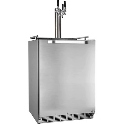 HCK 24 Inch Universal Outdoor Beverage Refrigerator And Full Size Outdoor Kegerator 2 In 1, Keg Beer Cooler For Beer Dispensing With 3 Faucet, Complet | Fridge.com