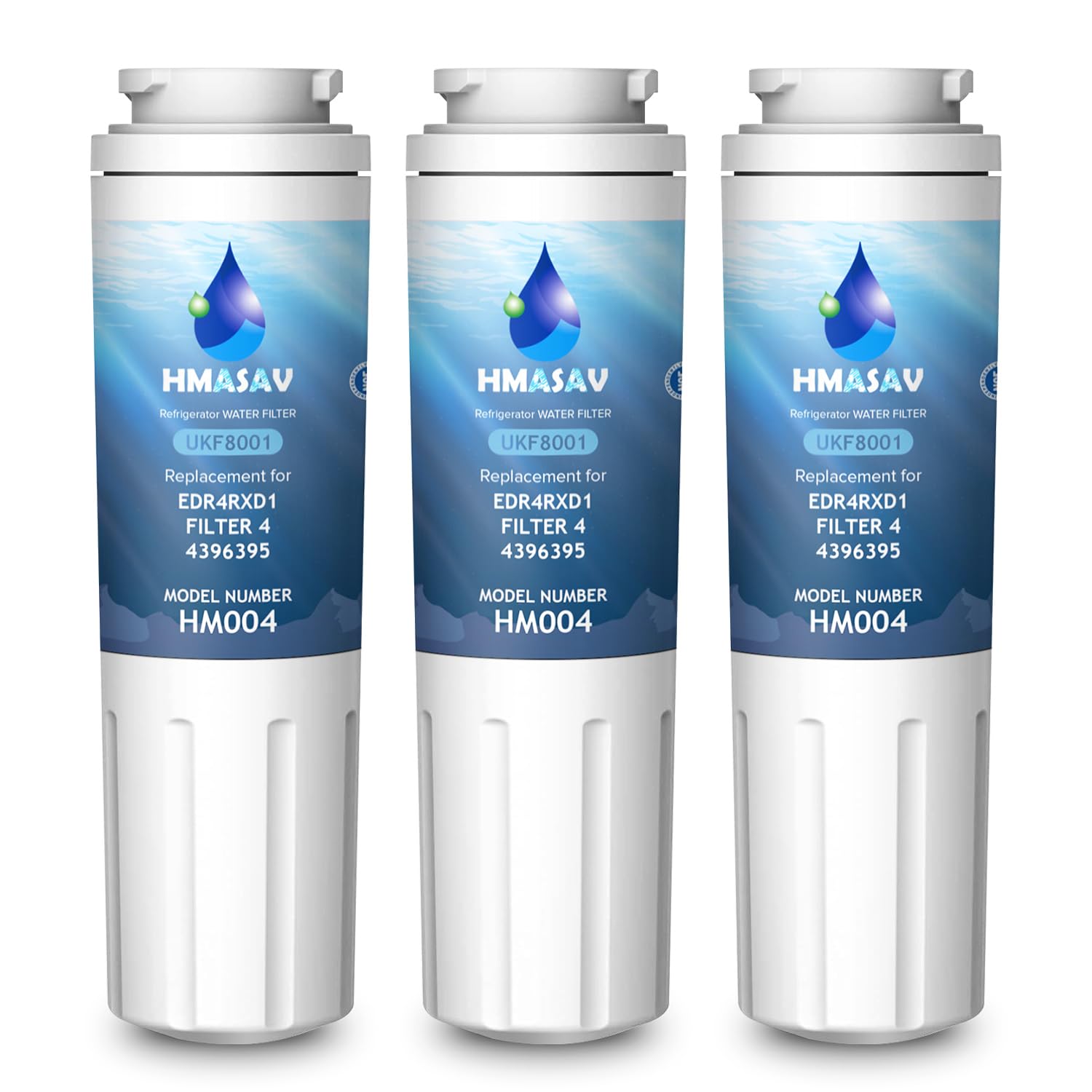 Everydrop Filter 4 Replacement for Whirlpool EDR4RXD1, Compatible with Maytag UKF8001 Water Filter, UKF8001AXX-200, UKF8001AXX-750, 4396395, WHR4RXD1, KAD4RXD1, 46-9006, 3 PACK | Fridge.com