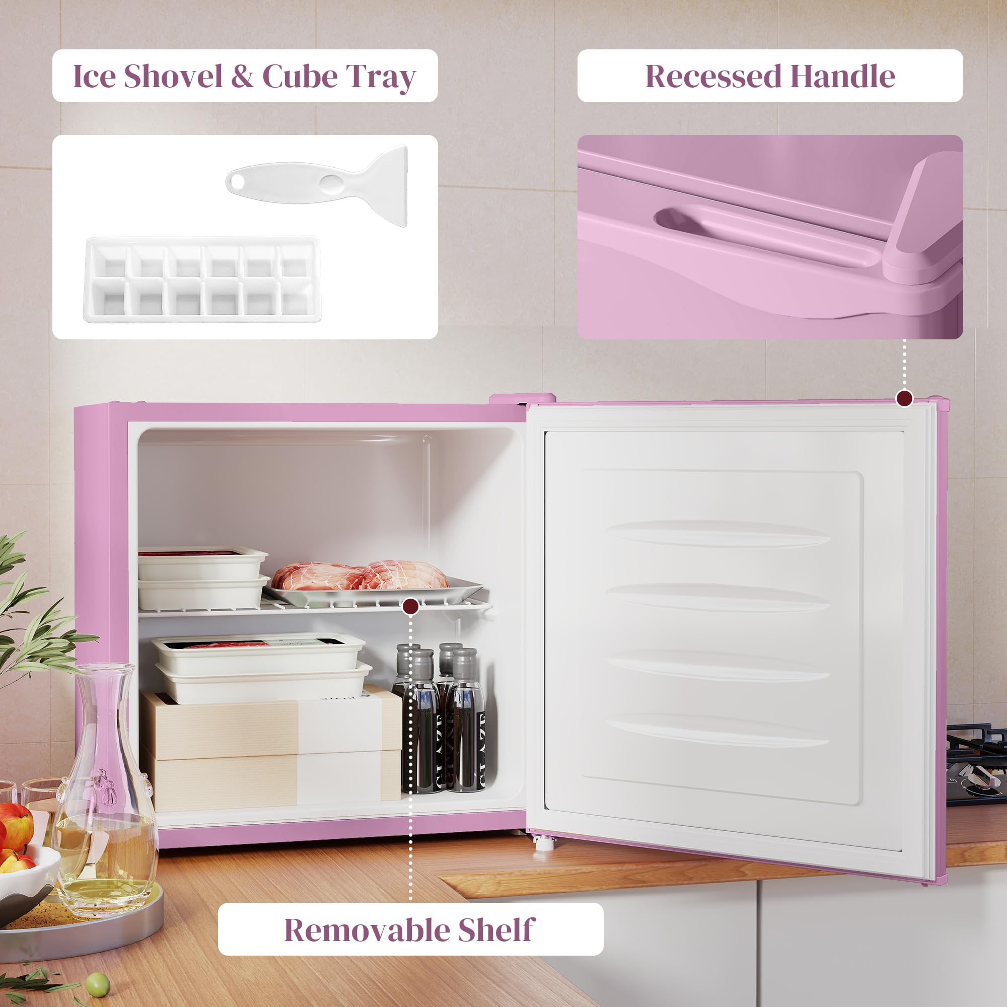 1.1 Cubic Feet Compact Mini Freezer With Adjustable Temperature - View 6 | Fridge.com