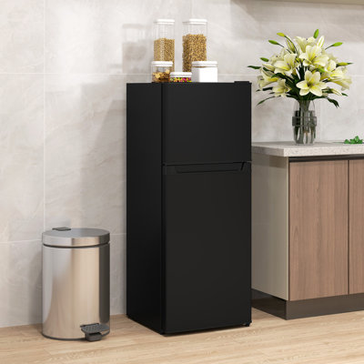 4 Cu.Ft Mini Fridge with Freezer, Double Door Compact Refrigerator with Adjustable Thermostat, Shelf and Reversible Door for Bedroom, Dorm, Home Offic | Fridge.com