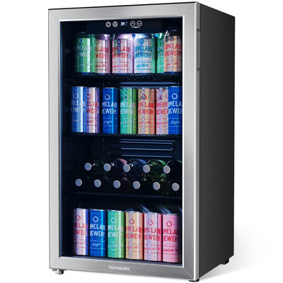 hOmeLabs 120 Can Beverage Refrigerator Cooler Glass Door Mini Fridge, 3.2 Cu Ft | Fridge.com