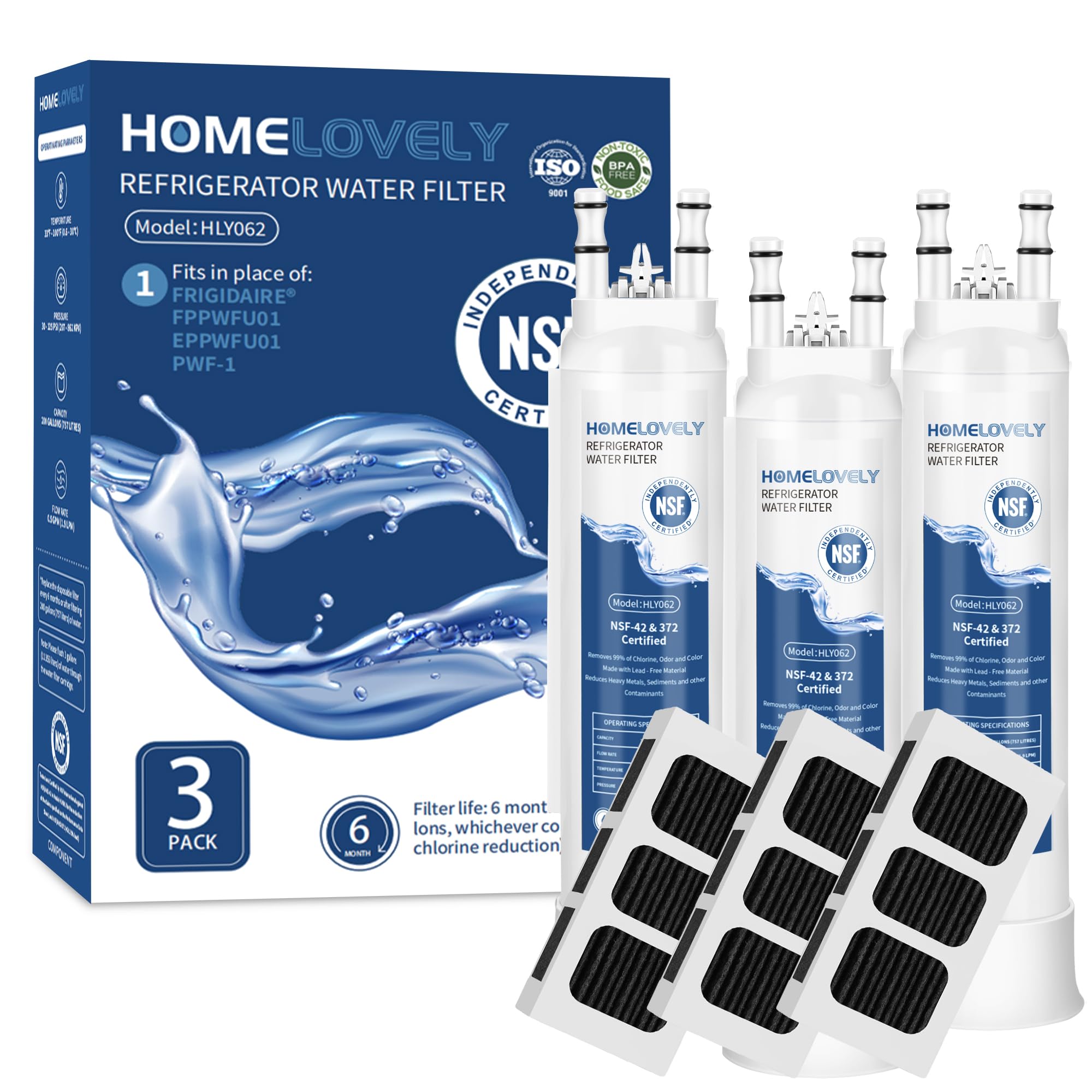 FPPWFU01 Water Filter & PureAir Ultra II PAULTRA2 Air Filter Replacement for Frigidaire FRSS2623ASD, FRSS2623ASJ, FRSS2623ASN, FRSS26L3AFC, FRSS26L3AFE, GRSS2652AF, FRSS2623AWC, 3 Combo | Fridge.com