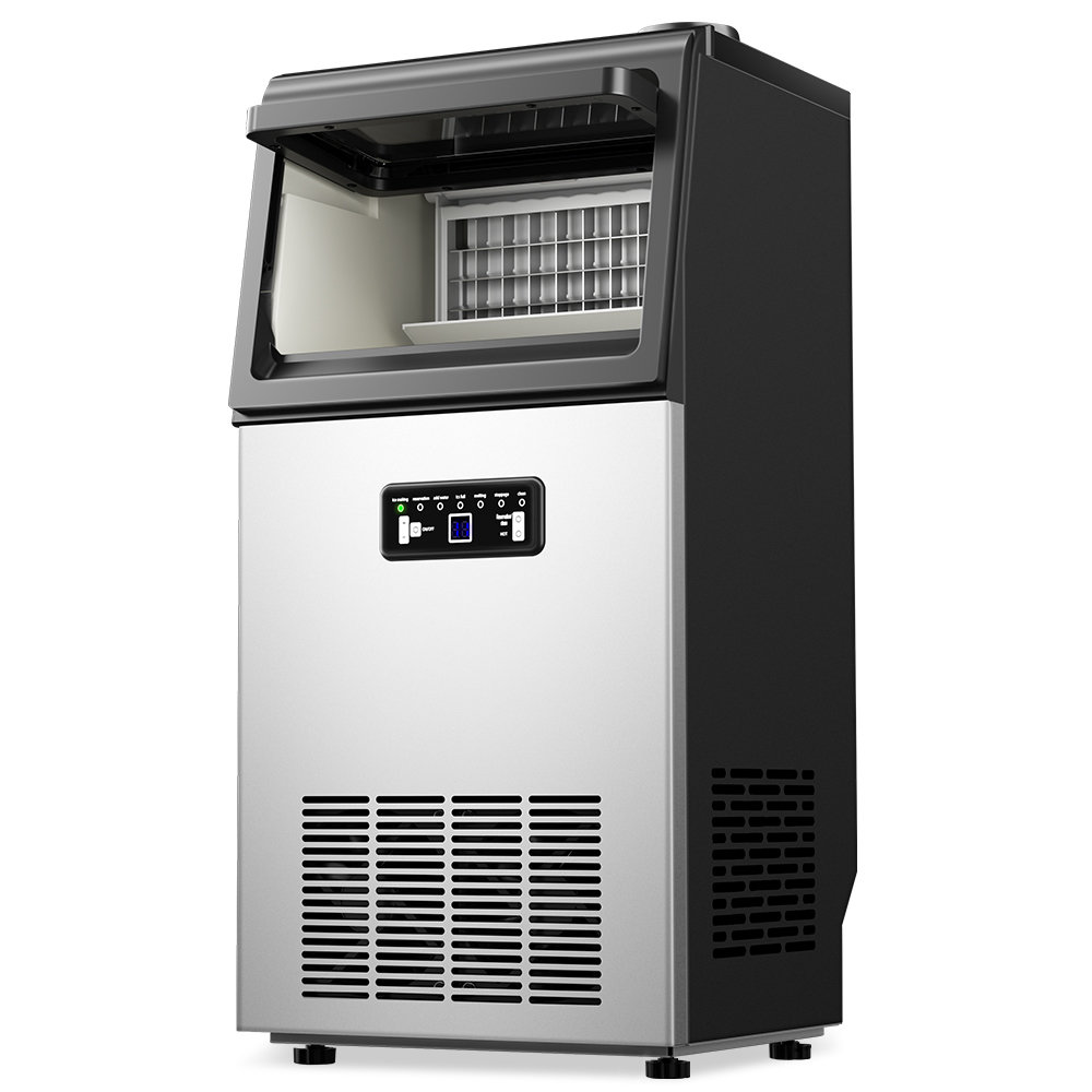 13.5 in. 90 lbs/day Commercial Built-In/Freestanding Full Size Cubes Ice Maker in Stainless Steel with 15 lbs./Day Bin | Fridge.com