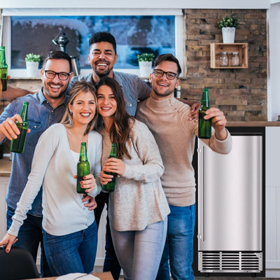 95 lbs. /Day Undercounter Ice Maker with 35 lbs. Bin, 40 Cubes per 10 Min Cycle and Reversible Door | Fridge.com