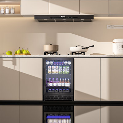 24" W 18-Bottle 88-Can Beverage Refrigerator Freestanding/Built-In Cooler with Metal Finish and Adjustable Slide-Out Shelves | Fridge.com
