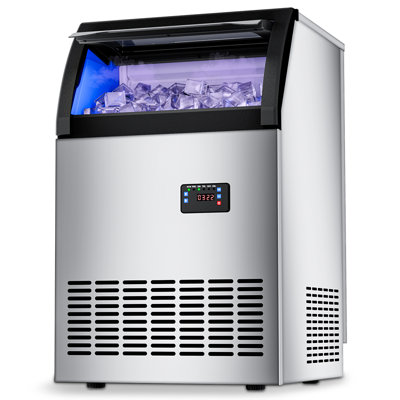 23.03 in. 130 lbs./Day Crystal Clear Commercial Freestanding/Built-In Full Size Cubes Ice Maker Ice in Stainless Steel | Fridge.com