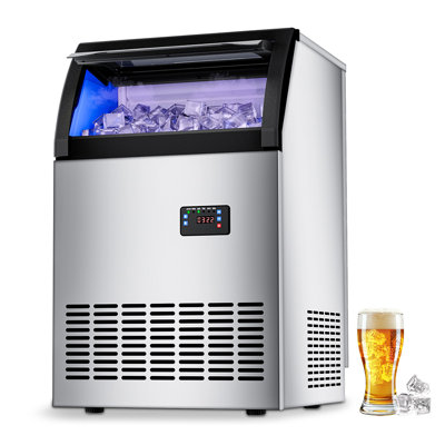 18.78 in. 150 lbs./Day Crystal Clear Commercial Freestanding/Built-In Full Size Cubes Ice Maker Ice in Stainless Steel | Fridge.com