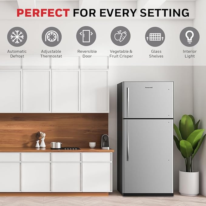 Honeywell H18TFW top Freezer Refrigerator, White | Fridge.com