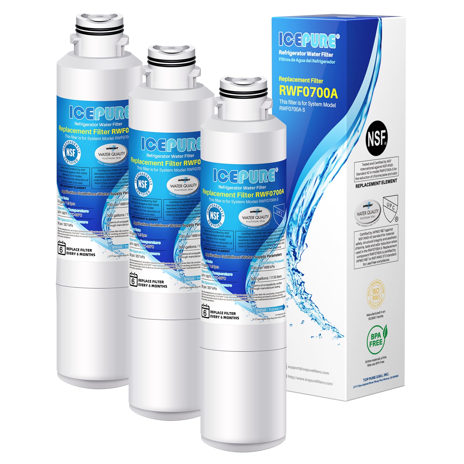 Icepure Da29-00020b Replacement For Samsung Water Filter Haf-Cin/Exp Haf-Cin Da29-00020b-1 Rf28hmedbsr Rf263beaesr Rs25j500dsr Rf263teaesg Rwf0700a Hdx Fms-2 Da97-08006a-1 Rf4287hars Rf28hfedbsr 3pack | Fridge.com