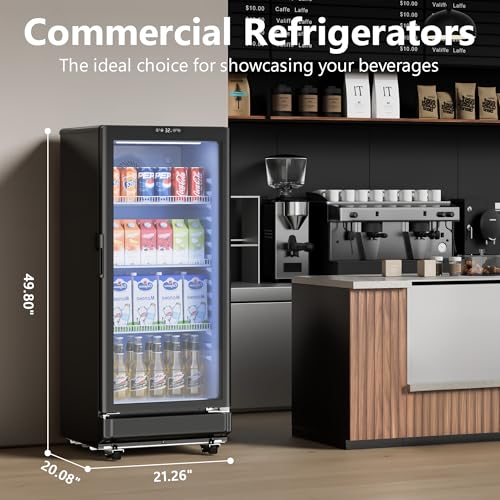 Icevival 6 cu.ft Commercial Refrigerators, Display Fridge With Double-Tempered Glass Door, Beverage Cooler For Bar, Office, Restaurant, Outdoor Beverage Refrigerator With Locking, Key & LED - View 2 | Fridge.com