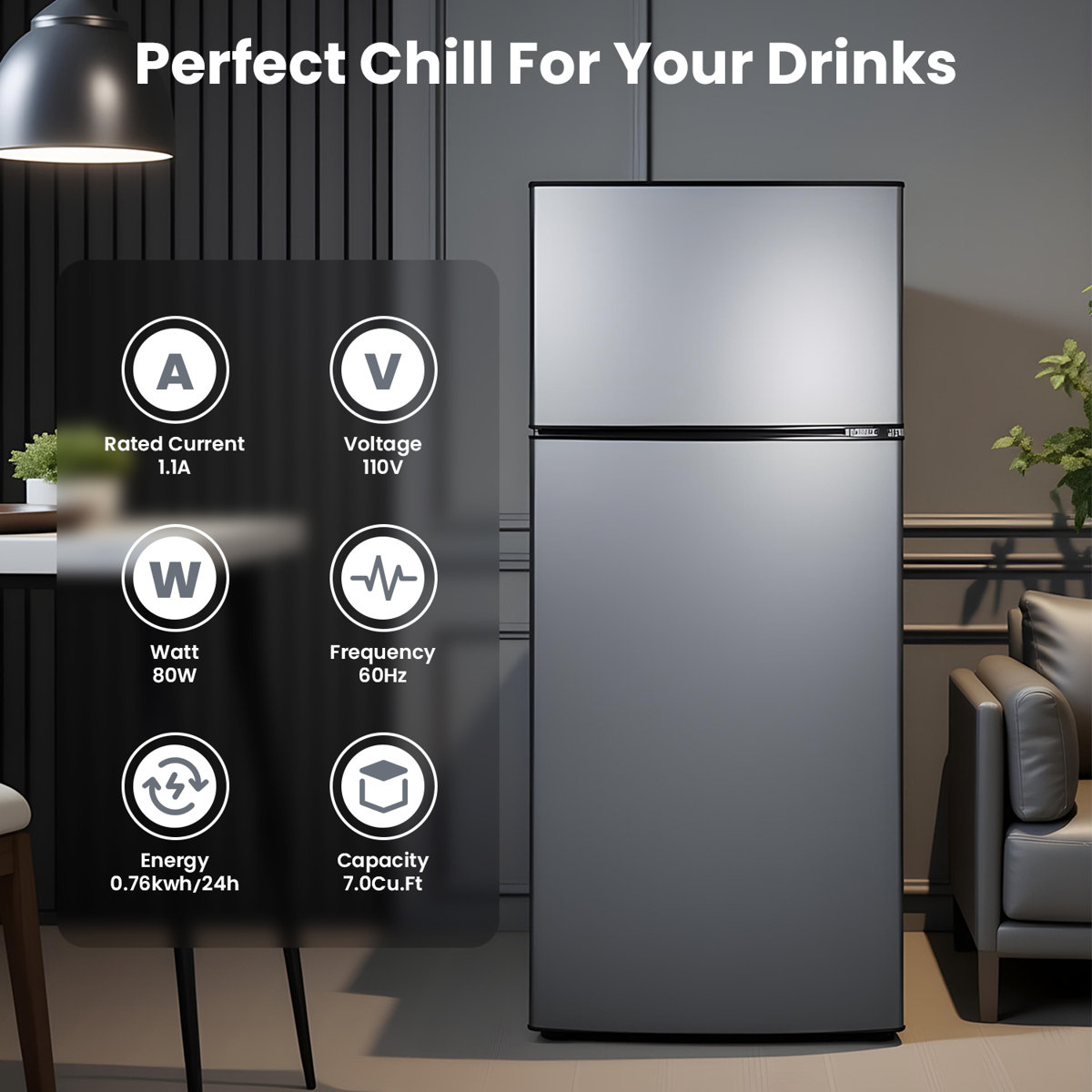 7.0 Cu.ft Mini Fridge With Freezer Mini Fridge With Adjustable Shelves Small Refrigerator With 2-door For Home, Kitchen, Office And Bedroom | Fridge.com