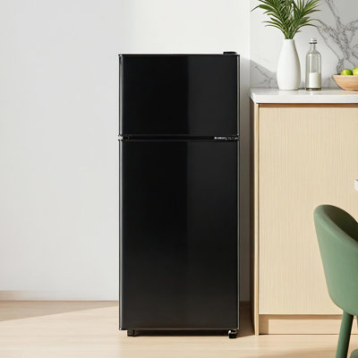 Double Door Small Refrigerator With Freezer 3.5 Cu.Ft Mini Fridge With 7 Level Adjustable Thermostat Removable Shelves | Fridge.com
