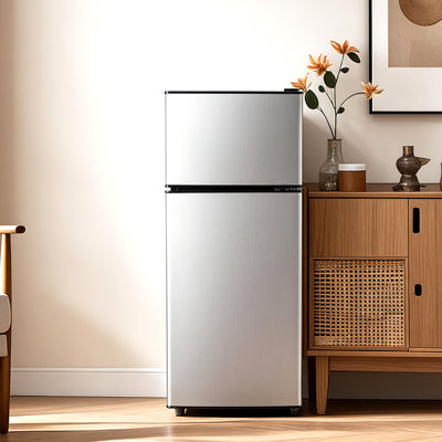 Double Door Small Refrigerator With Freezer, 3.8 Cu.ft Mini Fridge With 7 Level Adjustable Thermostat & Removable Shelves | Fridge.com