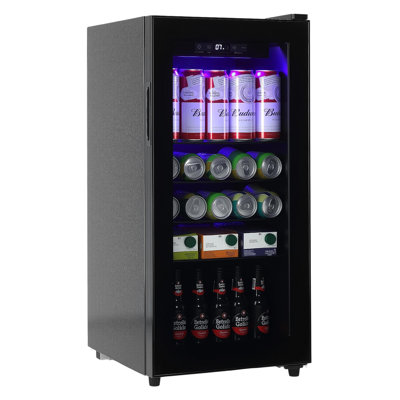 3.2 Cu.ft Mini Beverage Refrigerators With Glass Door 60 Cans Beverage Refrigerator | Fridge.com