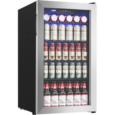 Beverage Refrigerator Cooler - 126 Can Mini Fridge With Glass Door For Soda Beer Or Wine, Beverage Cooler For Home, Office, Bar With Adjustable Remova | Fridge.com