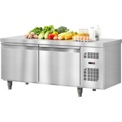 Commercial Freezer Worktop Undercounter Freezer 72 in W 15 Cu.Ft Single Door Stainless Steel Counter Fan Cooling Freezer Food Prep Station for Restaur | Fridge.com