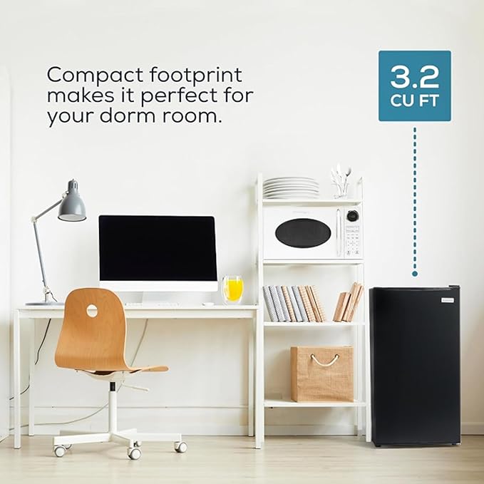 Igloo 3.2 cu.ft. Mini Fridge With Freezer - Single Door Compact Refrigerator With Glass Shelves For Homes, Dorms & Offices- Keep Snacks, Drinks & Frozen Foods Cool With Temperature Control Mini Fridge - View 4 | Fridge.com