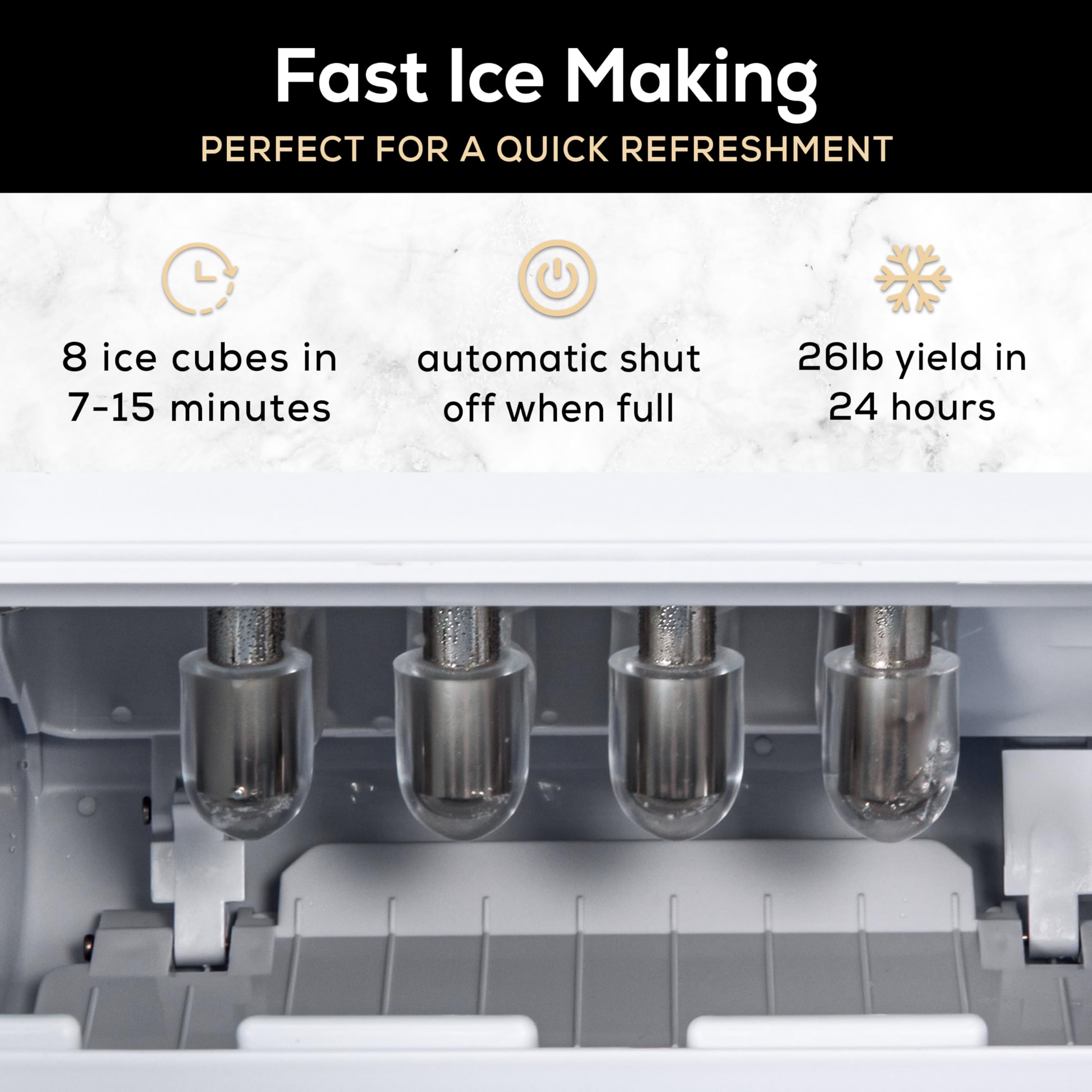 Igloo 26-Pound Automatic Self-Cleaning Portable Countertop Ice Maker Machine With Handle - View 3 | Fridge.com