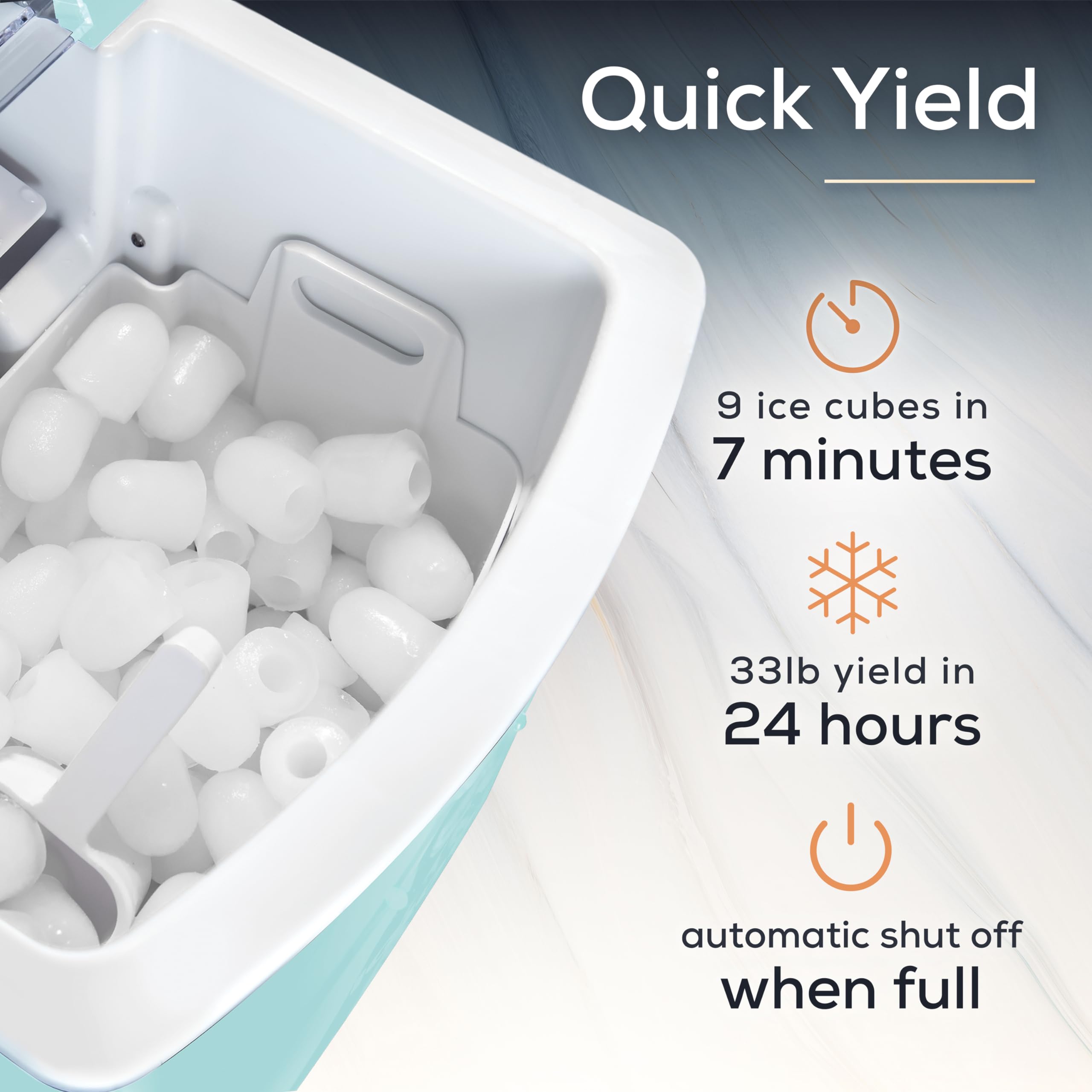 Igloo Electric Countertop Ice Maker Machine - Automatic And Portable - 33 Pounds In 24 Hours - Icecube Maker - Plastic Scoop And Basket - Ideal For Iced Coffee And Cocktails - Stainless Steel - View 3 | Fridge.com