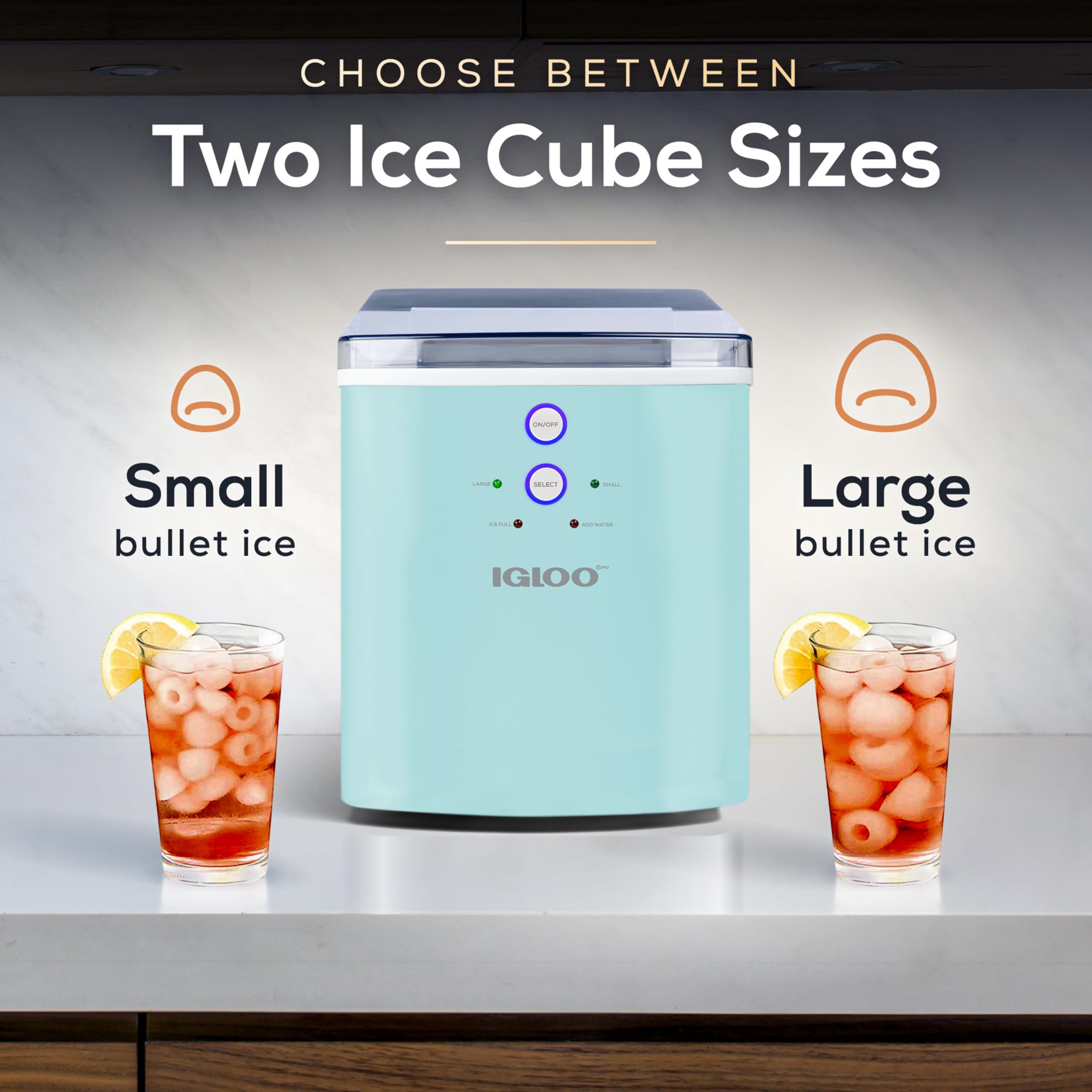 Igloo Electric Countertop Ice Maker Machine - Automatic And Portable - 33 Pounds In 24 Hours - Icecube Maker - Plastic Scoop And Basket - Ideal For Iced Coffee And Cocktails - Stainless Steel - View 4 | Fridge.com