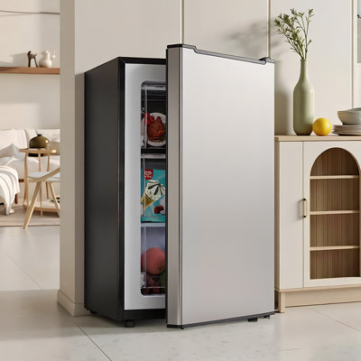 3.0 Cu.ft Upright Freezer Compact Mini Freezer With Removable Shelves For Bedroom, Office, Kitchen | Fridge.com