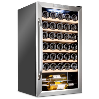 Ivation Single Zone 18.7'' Freestanding 34 Bottle Wine Refrigerator | Fridge.com