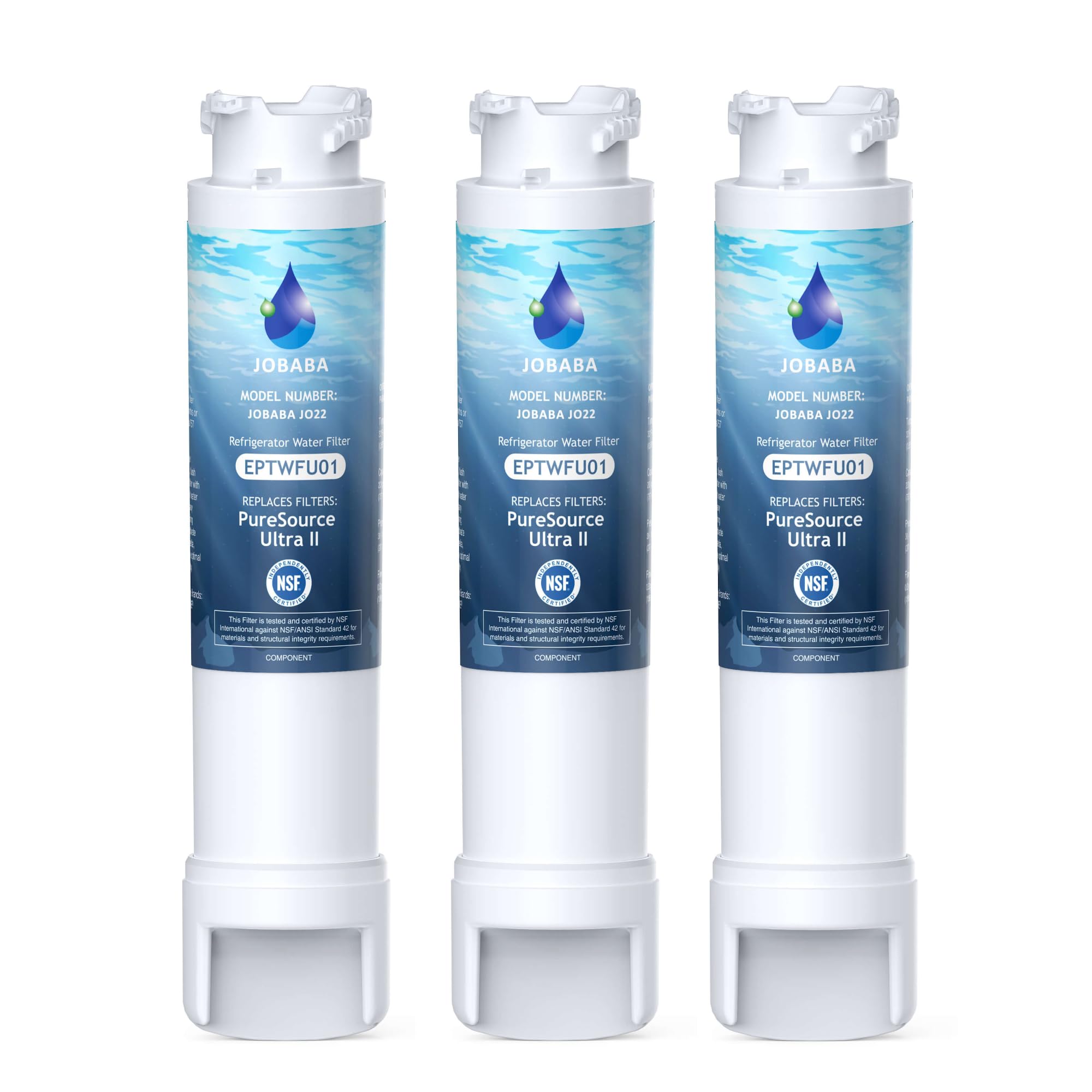 EPTWFU01 Water Filter Replacement, Compatible with Frigidaire EPTWFU01, Pure Source Ultra II, EWF02, 3 Pack | Fridge.com