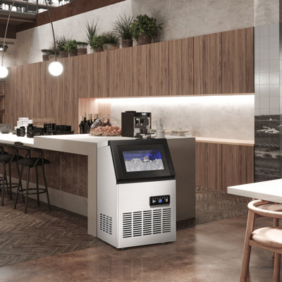 JOEAONZ Ice Maker 120 Lb. Daily Production Cube Clear Ice Freestanding Ice Maker | Fridge.com
