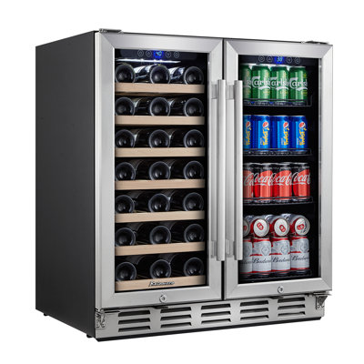 Kalamera 30inch Double Door Wine & Beverage Cooler With Dual Pane Glass 30 Bottle + 96 Cans | Fridge.com