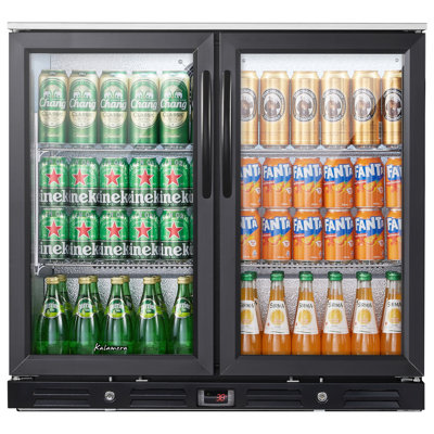 Kalamera two-door 7.3cu.ft back bar undercounter commercial beverage cooler with 304 S/S top board | Fridge.com
