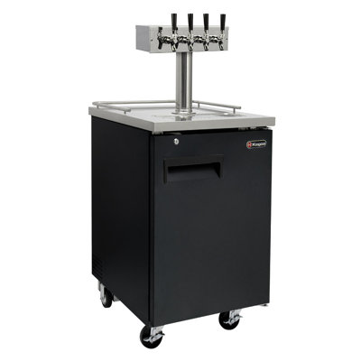 Kegco 8.2 Cubic Feet Black Quadruple Tap Freestanding Kegerator with Door Lock and | Fridge.com