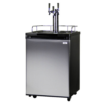 Kegco 24" Wide Homebrew Triple Tap Stainless Steel Kegerator | Fridge.com