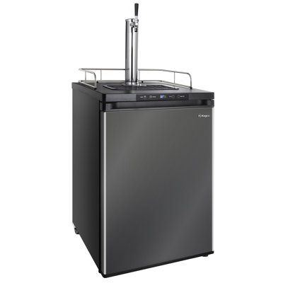 Kegco 24" Wide Homebrew Single Tap Black Stainless Steel Digital Kegerator | Fridge.com