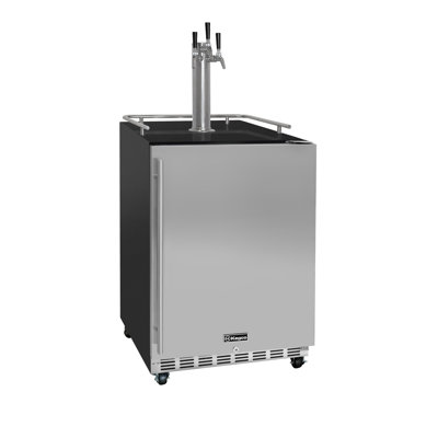 Kegco 24" Wide Triple Tap Stainless Steel Commercial Built-In Kegerator with Kit | Fridge.com