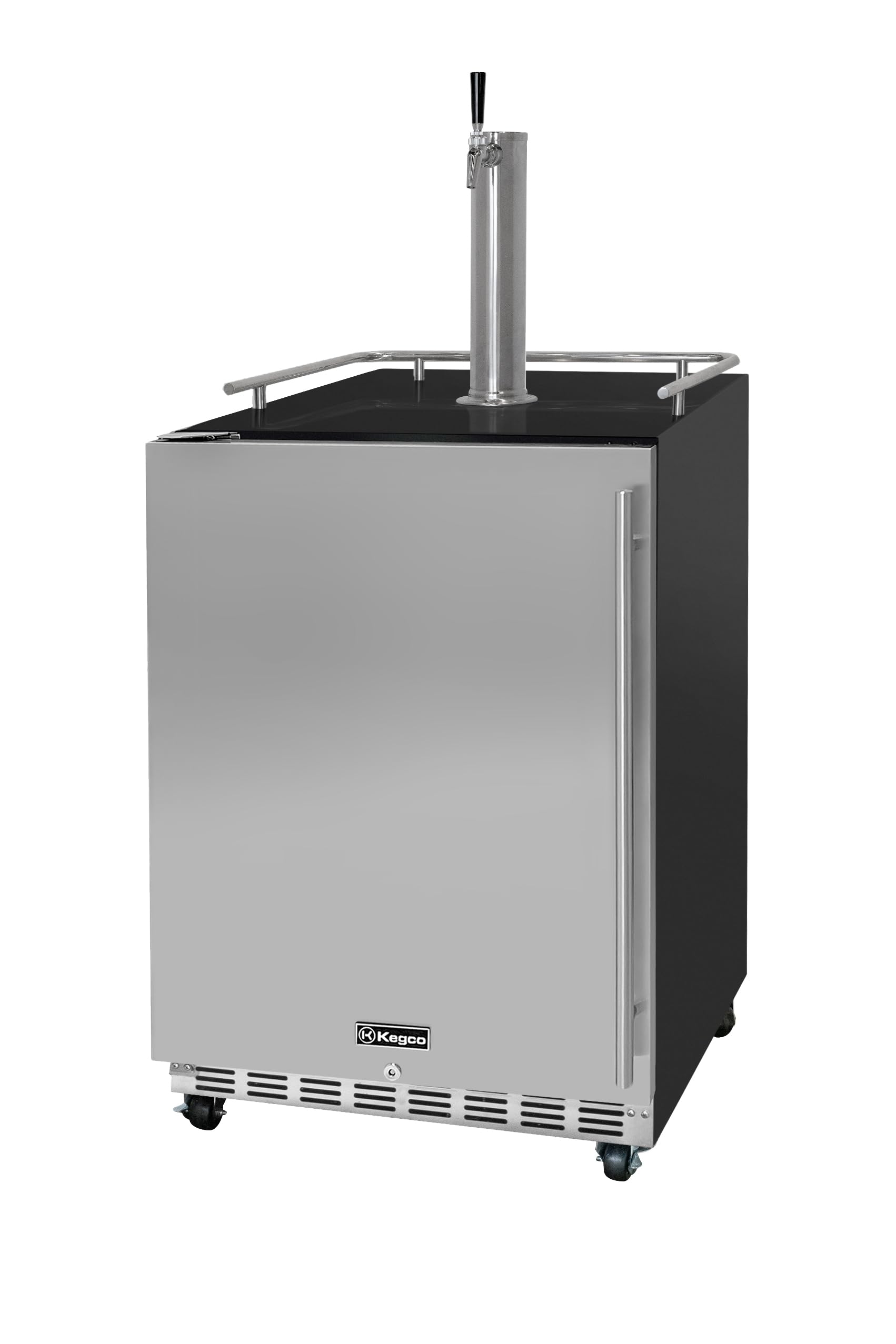Kegco Kegerator 24" Wide Single Tap Black/Stainless Steel Commercial Beer Dispenser HK38BSC-L-1 | Fridge.com