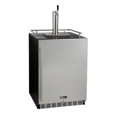 Kegco 24" Wide Single Tap Stainless Steel Built-In Digital Left Hinge Kegerator with Kit | Fridge.com