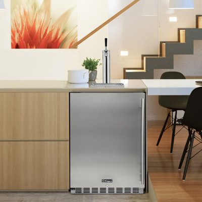 Kegco 24" Wide Single Tap Stainless Steel Built-In Digital Left Hinge Kegerator with Kit | Fridge.com