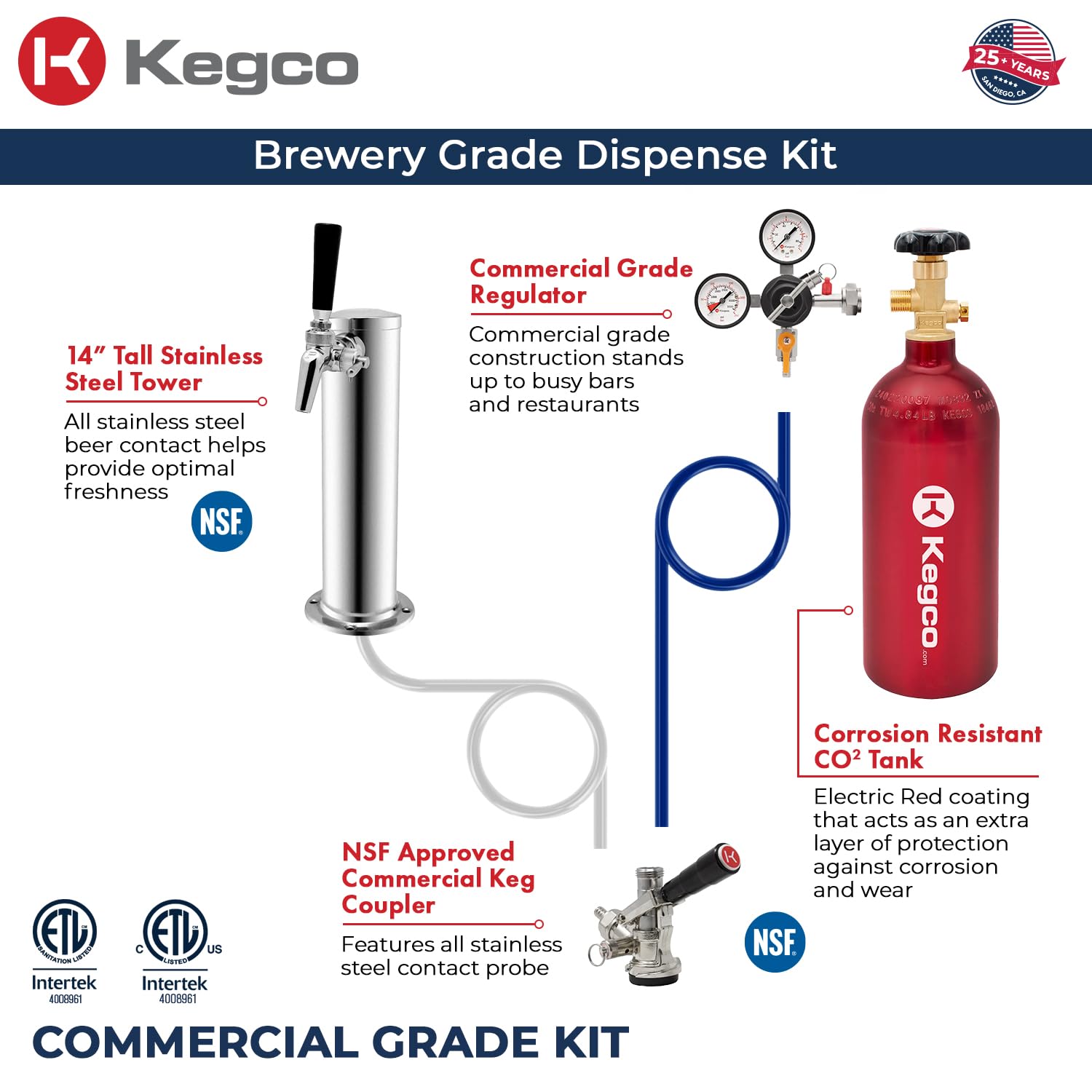 Kegco 24" Wide Outdoor Single Tap Commercial Kegerator With Kit - View 6 | Fridge.com