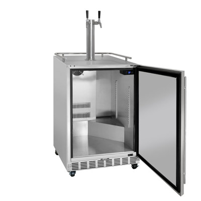Kegco 24" Wide Outdoor Dual Tap All Stainless Steel Commercial Kegerator with Kit | Fridge.com