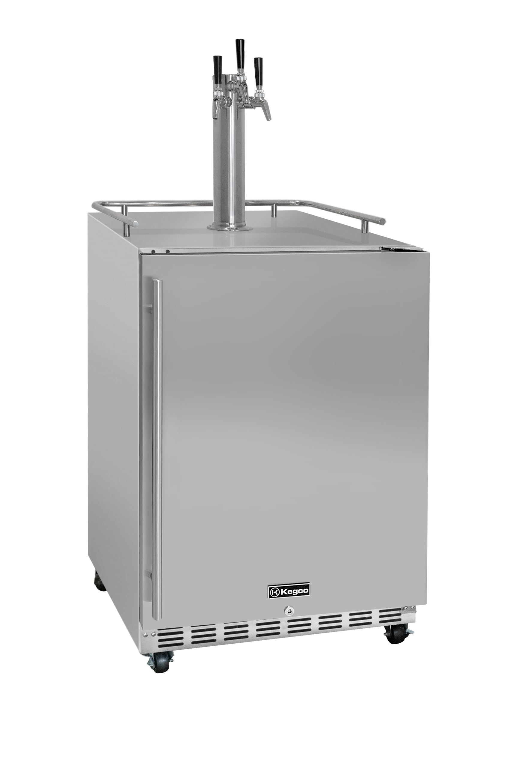 Kegco Kegerator 24" Wide Triple Tap Stainless Steel Commercial Beer Dispenser HK38SSC-3 | Fridge.com