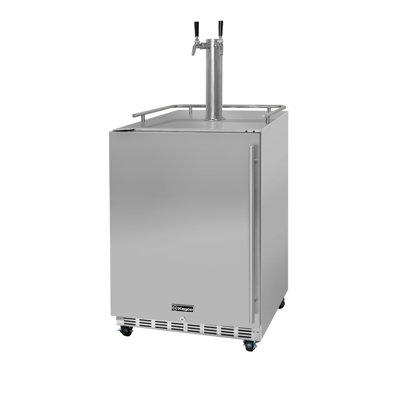 Kegco Kegerator 24" Wide Dual Tap Stainless Steel Commercial Beer Dispenser HK38SSC-L-2 | Fridge.com