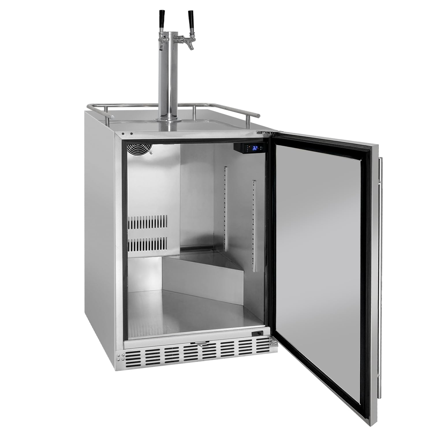 Kegco 24" Wide Outdoor Dual Tap All Stainless Steel Built-In Kegerator With Kit - View 2 | Fridge.com