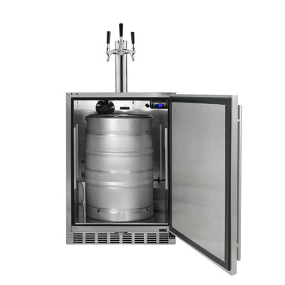 Kegco 24" Wide Outdoor Triple Tap All Stainless Steel Built-In Kegerator with Kit | Fridge.com