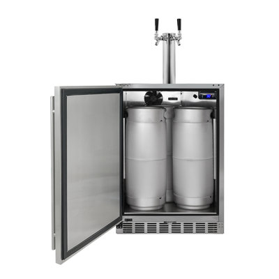 Kegco 24" Wide Outdoor Dual Tap All Stainless Steel Built-In Kegerator with Kit | Fridge.com