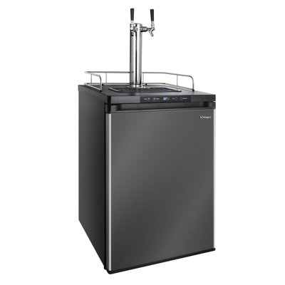 Kegco 24" Wide Dual Tap Black Stainless Steel Digital Kegerator | Fridge.com