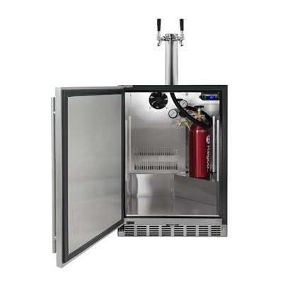 Kegco 24" Wide Dual Tap Stainless Steel Built-In Kegerator with Kit | Fridge.com
