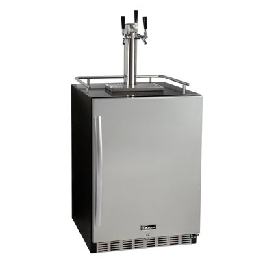Kegco 24" Wide Triple Tap Stainless Steel Built-In Right Hinge Kegerator with Kit — FIN-0016767 | Fridge.com